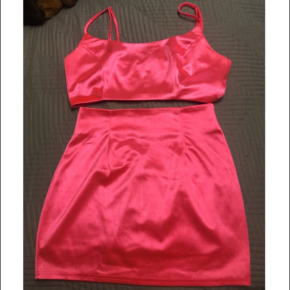 Neon pink two piece set